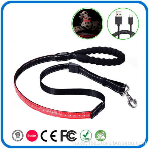 Led Glowing Lighted Dog Collar And Leash Set